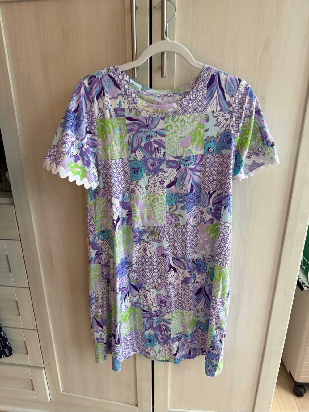 Lilly Pulitzer Lavender & Mint Floral Patchwork tshirt dress